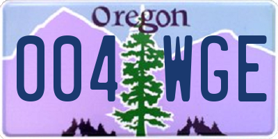 OR license plate 004WGE