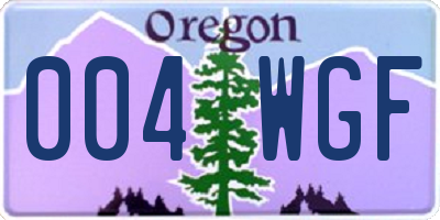 OR license plate 004WGF
