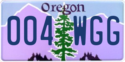 OR license plate 004WGG