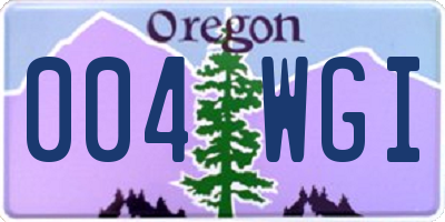 OR license plate 004WGI