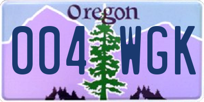 OR license plate 004WGK
