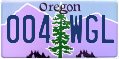 OR license plate 004WGL