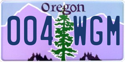 OR license plate 004WGM