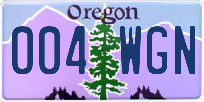 OR license plate 004WGN