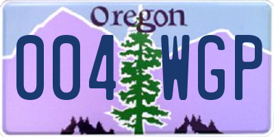 OR license plate 004WGP