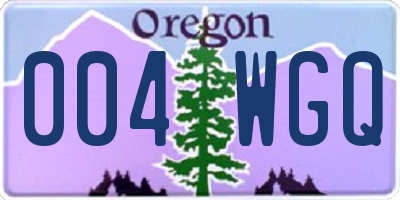 OR license plate 004WGQ