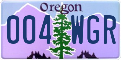 OR license plate 004WGR
