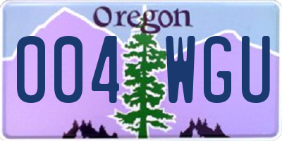 OR license plate 004WGU