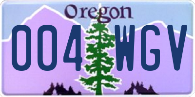 OR license plate 004WGV