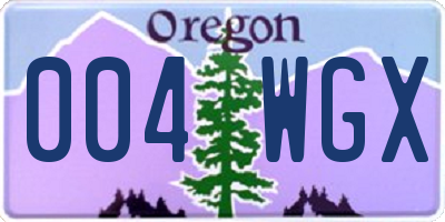 OR license plate 004WGX