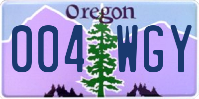 OR license plate 004WGY