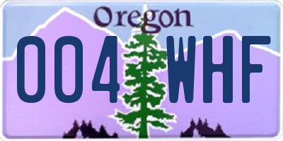 OR license plate 004WHF