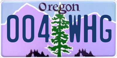 OR license plate 004WHG