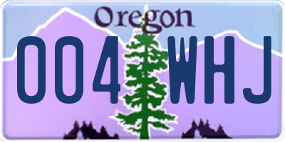 OR license plate 004WHJ