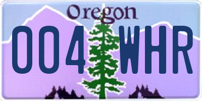 OR license plate 004WHR