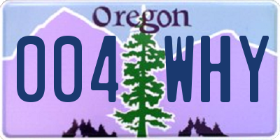 OR license plate 004WHY