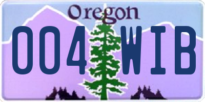 OR license plate 004WIB