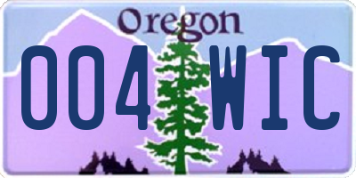 OR license plate 004WIC