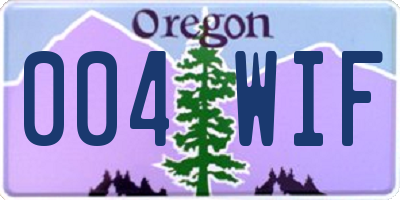 OR license plate 004WIF