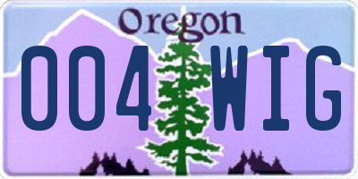 OR license plate 004WIG