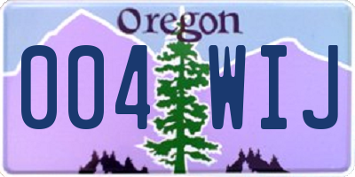 OR license plate 004WIJ
