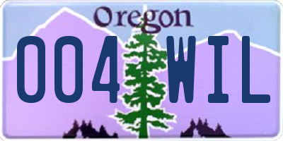 OR license plate 004WIL