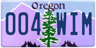 OR license plate 004WIM