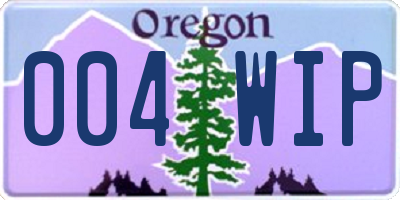 OR license plate 004WIP
