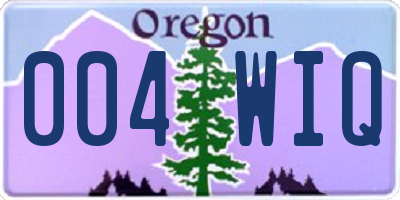 OR license plate 004WIQ