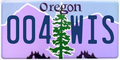 OR license plate 004WIS