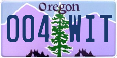 OR license plate 004WIT