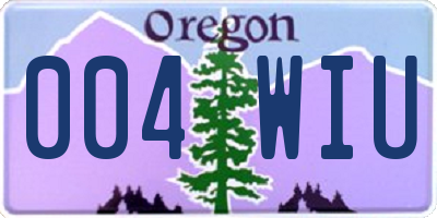 OR license plate 004WIU
