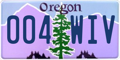 OR license plate 004WIV