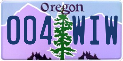OR license plate 004WIW