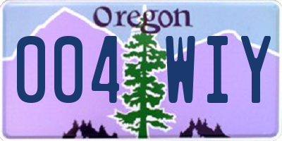 OR license plate 004WIY