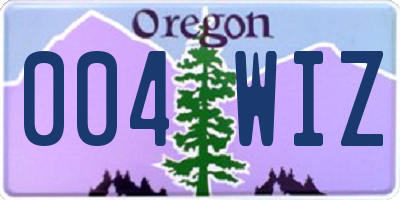 OR license plate 004WIZ