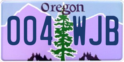 OR license plate 004WJB