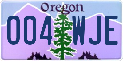 OR license plate 004WJE