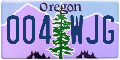 OR license plate 004WJG