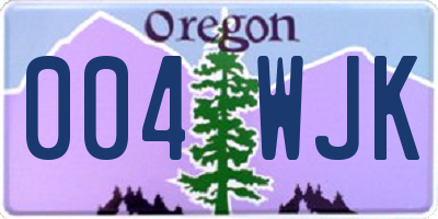 OR license plate 004WJK