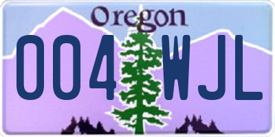OR license plate 004WJL