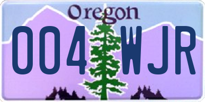 OR license plate 004WJR