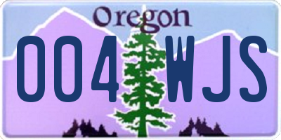 OR license plate 004WJS