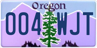 OR license plate 004WJT