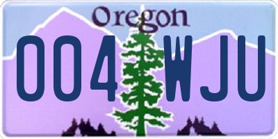 OR license plate 004WJU
