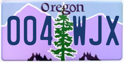 OR license plate 004WJX