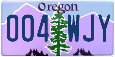 OR license plate 004WJY