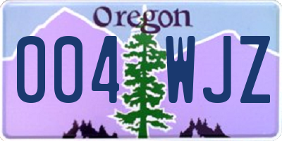 OR license plate 004WJZ