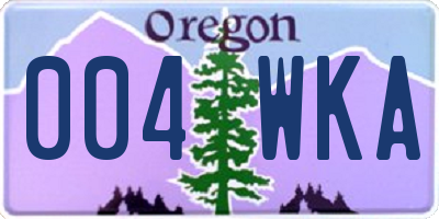 OR license plate 004WKA