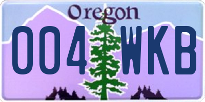 OR license plate 004WKB